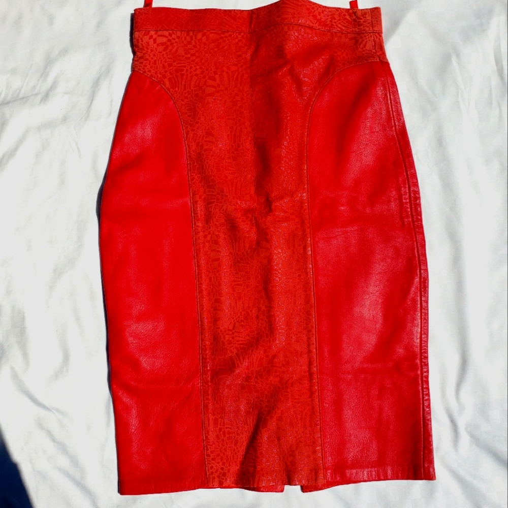 2 tone Leather skirt